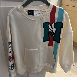 Zara Mickey Mouse Baseball Pullover